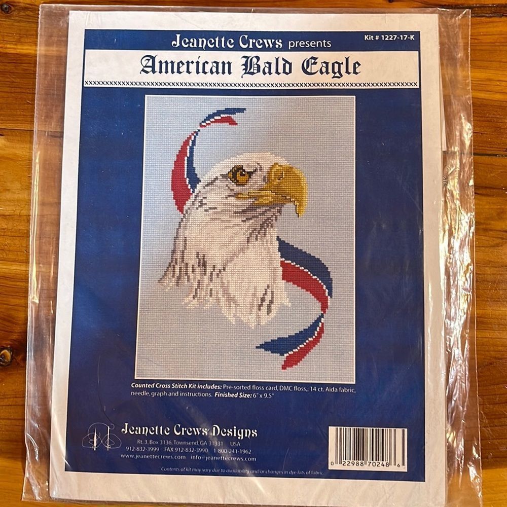 Counted Cross Stitch Jeanette Crews American Bald Eagle New Unopened